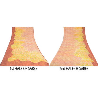 Sanskriti Vintage Sarees Multi Pure Georgette Silk Printed Sari Craft Sustainable Fabric