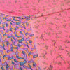 Sanskriti Vintage Sarees Pink Pure Georgette Silk Printed Sari 6yd Craft Sustainable Fabric