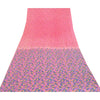 Sanskriti Vintage Sarees Pink Pure Georgette Silk Printed Sari 6yd Craft Sustainable Fabric
