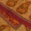 Sanskriti Vintage Sarees Pure Georgette Red/Orange Printed Sari 5yd Craft Sustainable Fabric
