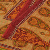 Sanskriti Vintage Sarees Pure Georgette Red/Orange Printed Sari 5yd Craft Sustainable Fabric