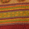 Sanskriti Vintage Sarees Pure Georgette Red/Orange Printed Sari 5yd Craft Sustainable Fabric