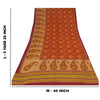 Sanskriti Vintage Sarees Pure Georgette Red/Orange Printed Sari 5yd Craft Sustainable Fabric
