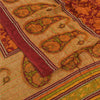 Sanskriti Vintage Sarees Pure Georgette Red/Orange Printed Sari 5yd Craft Sustainable Fabric