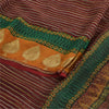Sanskriti Vintage Sarees Dark Red Pure Georgette Silk Printed Sari Craft Sustainable Fabric