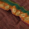 Sanskriti Vintage Sarees Dark Red Pure Georgette Silk Printed Sari Craft Sustainable Fabric
