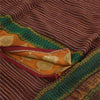 Sanskriti Vintage Sarees Dark Red Pure Georgette Silk Printed Sari Craft Sustainable Fabric