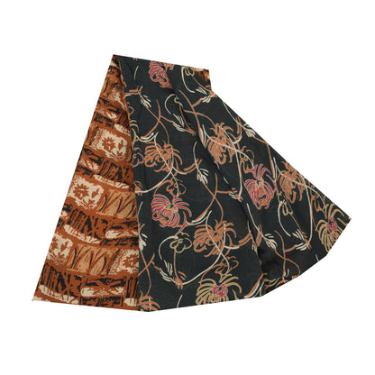 Sanskriti Vintage Sarees Dark Gray Pure Georgette Silk Printed Sari Craft Sustainable Fabric