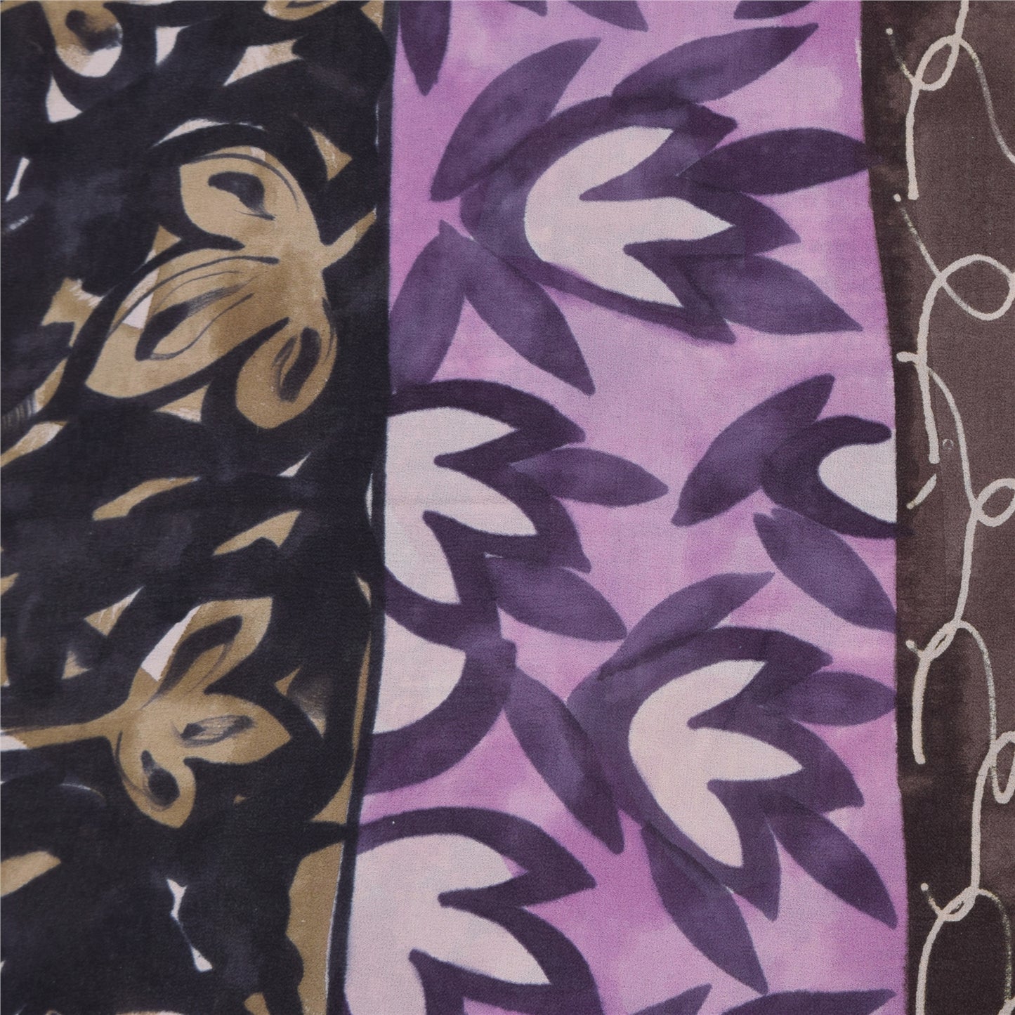 Sanskriti Vintage Sarees Multi Pure Georgette Silk Printed Sari Craft Sustainable Fabric