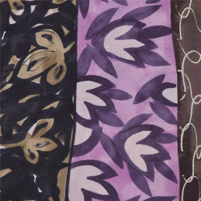 Sanskriti Vintage Sarees Multi Pure Georgette Silk Printed Sari Craft Sustainable Fabric