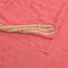 Sanskriti Vintage Sarees Pink Mukesh Pure Georgette Silk Print Sari Craft Sustainable Fabric