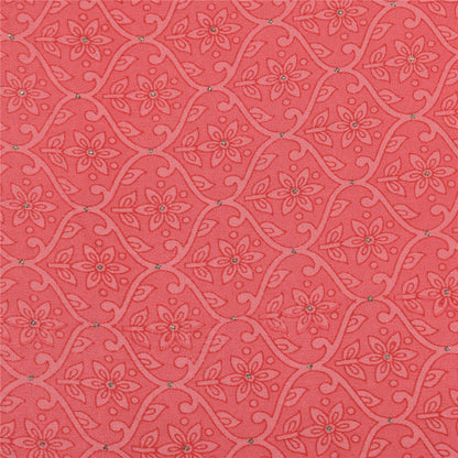 Sanskriti Vintage Sarees Pink Mukesh Pure Georgette Silk Print Sari Craft Sustainable Fabric