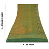 Sanskriti Vintage Sarees Green Pure Georgette Silk Printed Sari 5yd raft Sustainable Fabric