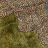 Sanskriti Vintage Sarees Green Pure Georgette Silk Printed Sari Craft Sustainable Fabric