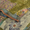Sanskriti Vintage Sarees Green Pure Georgette Silk Printed Sari Craft Sustainable Fabric