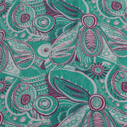 Sanskriti Vintage Sarees Blue 100% Pure Georgette Silk Printed Sari Craft Sustainable Fabric