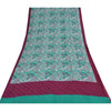 Sanskriti Vintage Sarees Blue 100% Pure Georgette Silk Printed Sari Craft Sustainable Fabric