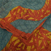 Sanskriti Vintage Sarees Multi Pure Georgette Silk Printed Sari 5yd Craft Sustainable Fabric
