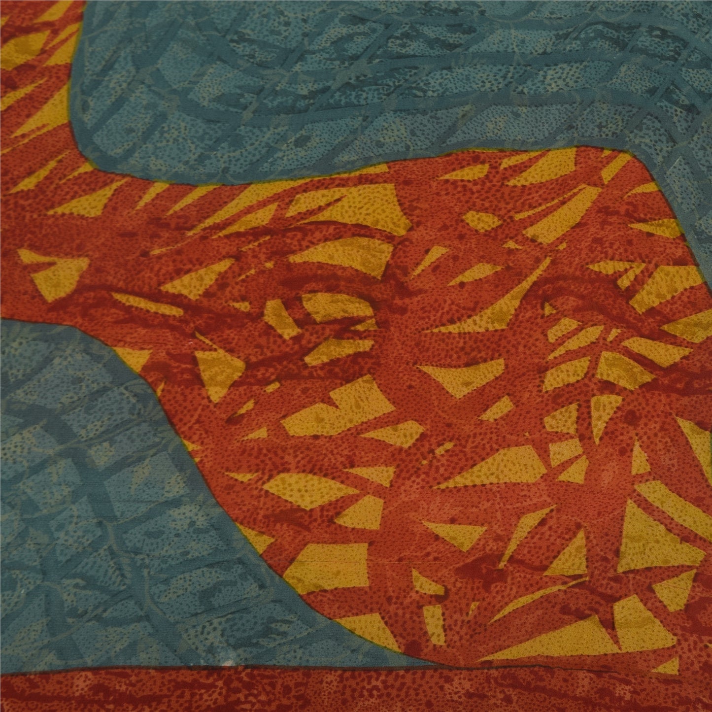 Sanskriti Vintage Sarees Multi Pure Georgette Silk Printed Sari 5yd Craft Sustainable Fabric