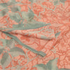 Sanskriti Vintage Sarees Peach Pure Georgette Silk Printed Sari 5yd Craft Sustainable Fabric