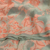 Sanskriti Vintage Sarees Peach Pure Georgette Silk Printed Sari 5yd Craft Sustainable Fabric