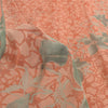 Sanskriti Vintage Sarees Peach Pure Georgette Silk Printed Sari 5yd Craft Sustainable Fabric