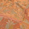 Sanskriti Vintage Sarees Orange Pure Georgette Silk Printed Sari Craft Sustainable Fabric