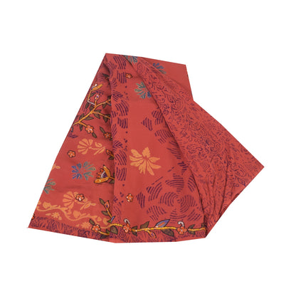 Sanskriti Vintage Sarees Pure Georgette Silk Hand Beaded Print Sari Craft Sustainable Fabric