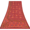 Sanskriti Vintage Sarees Pure Georgette Silk Hand Beaded Print Sari Craft Sustainable Fabric