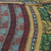 Sanskriti Vintage Sarees Black/Green Pure Georgette Silk Print Sari Craft Sustainable Fabric
