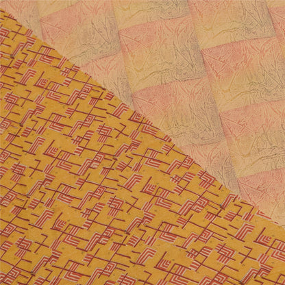 Sanskriti Vintage Sarees Pure Georgette Silk Printed Woven Sari 6yd Craft Sustainable Fabric