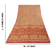Sanskriti Vintage Sarees Peach Pure Georgette Silk Printed Sari 5yd Craft Fabric
