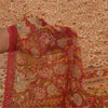 Sanskriti Vintage Sarees Peach Pure Georgette Silk Printed Sari 5yd Craft Fabric