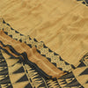 Sanskriti Vintage Sarees Black/Beige Pure Georgette Silk Printed Sari 5yd Sustainable Fabric