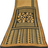 Sanskriti Vintage Sarees Black/Beige Pure Georgette Silk Printed Sari 5yd Sustainable Fabric