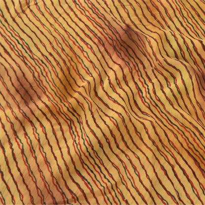 Sanskriti Vintage Sarees Multi Pure Georgette Silk Printed Sari 5yd Craft Sustainable Fabric