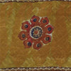 Sanskriti Vintage Sarees Green/Orange Pure Georgette Silk Print Sari 5yd Sustainable Fabric