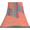 Sanskriti Vintage Sarees Multi Pure Georgette Silk Printed Sari 5yd Craft Sustainable Fabric