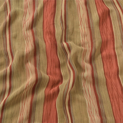 Sanskriti Vintage Sarees Multi Pure Georgette Silk Printed Sari 5yd Craft Sustainable Fabric