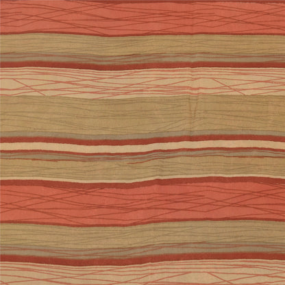 Sanskriti Vintage Sarees Multi Pure Georgette Silk Printed Sari 5yd Craft Sustainable Fabric