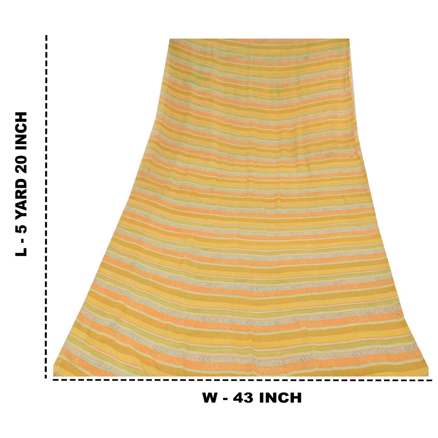 Sanskriti Vintage Sarees Multi Pure Georgette Silk Printed Sari 5yd Craft Sustainable Fabric