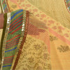 Sanskriti Vintage Sarees Yellow Pure Georgette Silk Print Sari 5yd Craft Sustainable Fabric