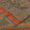 Sanskriti Vintage Sarees Multi Pure Georgette Silk Printed Sari 6yd Craft Sustainable Fabric