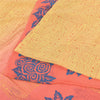 Sanskriti Vintage Sarees Yellow/Pink Pure Georgette Silk Printed Sari 5yd Sustainable Fabric