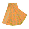 Sanskriti Vintage Sarees Yellow Pure Georgette Silk Print Sari 5yd Craft Sustainable Fabric