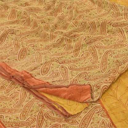 Sanskriti Vintage Sarees Multi Pure Georgette Silk Printed Sari 5yd Craft Sustainable Fabric