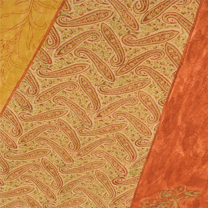 Sanskriti Vintage Sarees Multi Pure Georgette Silk Printed Sari 5yd Craft Sustainable Fabric