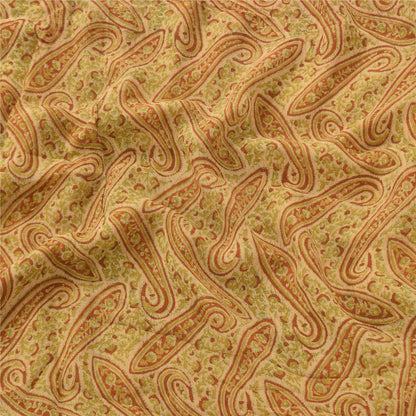 Sanskriti Vintage Sarees Multi Pure Georgette Silk Printed Sari 5yd Craft Sustainable Fabric