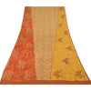 Sanskriti Vintage Sarees Multi Pure Georgette Silk Printed Sari 5yd Craft Sustainable Fabric