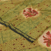 Sanskriti Vintage Sarees Green Pure Georgette Silk Printed Sari 5yd Craft Sustainable Fabric